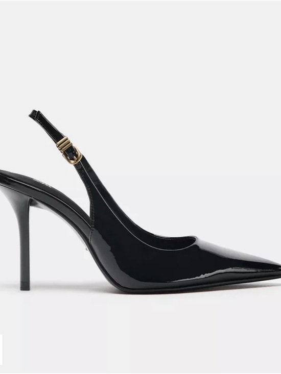 Zara Shoes - Zara Black Patent Slingback Pointed-Toe Stiletto